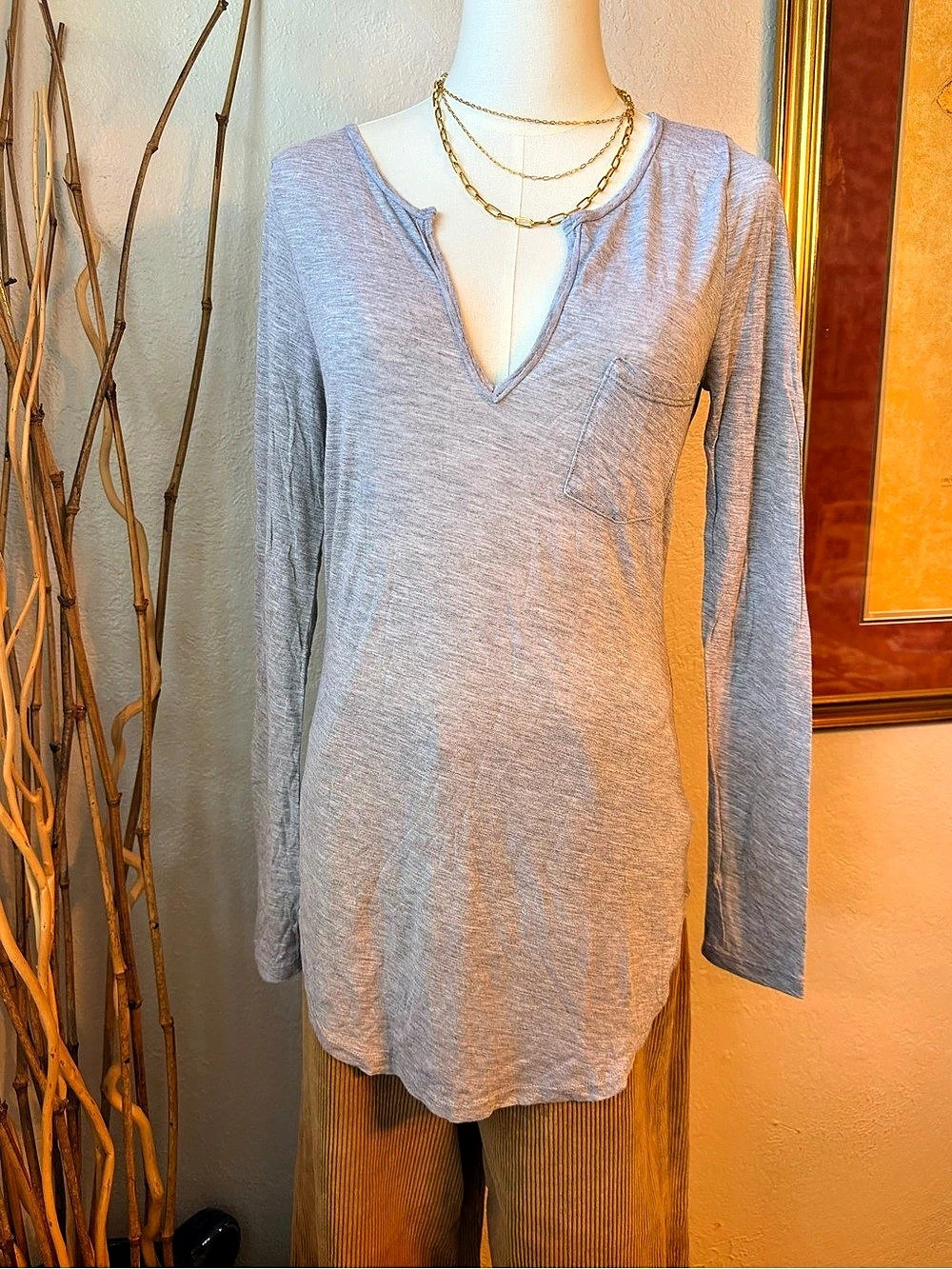 LAmade Long Sleeve Tunic in Gray Size Small NWT